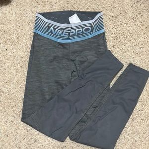 W XS Nike Pro Dri-Fit Leggings Blue/Grey